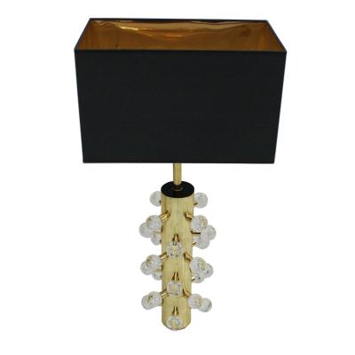 Pair Of Sculptural Murano Glass And Brass Italian Table Lamps