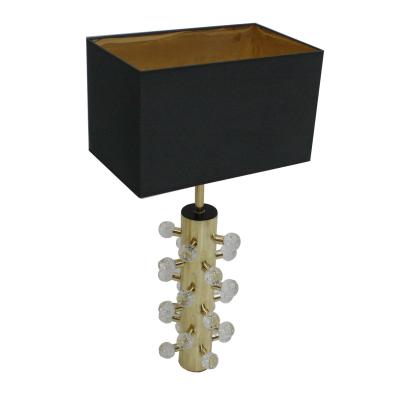 Pair Of Sculptural Murano Glass And Brass Italian Table Lamps