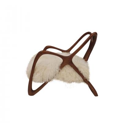 Pair Of Sculptural Wooden Armchairs Italy