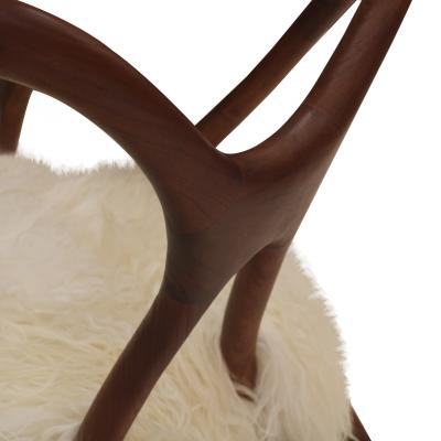 Pair Of Sculptural Wooden Armchairs Italy