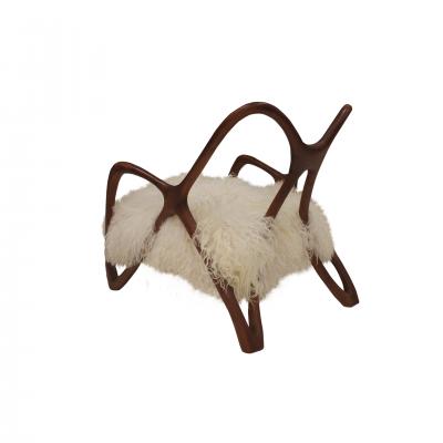 Pair Of Sculptural Wooden Armchairs Italy