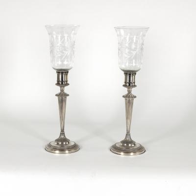 Pair Of Sheffield Silver Plate Candlesticks English Circa 1830