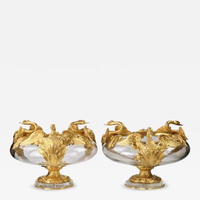 Pair Of Swan Motif Jardinieres France 20th Century