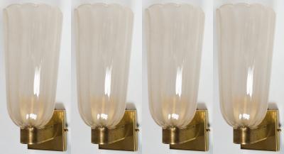 Pair Of Tall Murano Blown Wall Lights 2 Pairs Available UL Certified
