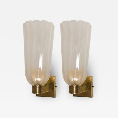 Pair Of Tall Murano Blown Wall Lights 2 Pairs Available UL Certified