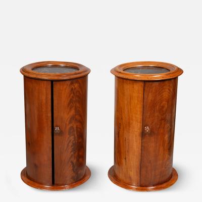 Pair Of Victorian Cylindrical Bedside Cabinets