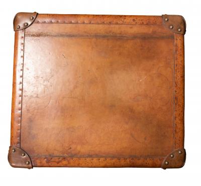 Pair Of Victorian Leather Army Officer Travel Chests