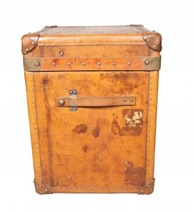 Pair Of Victorian Leather Army Officer Travel Chests