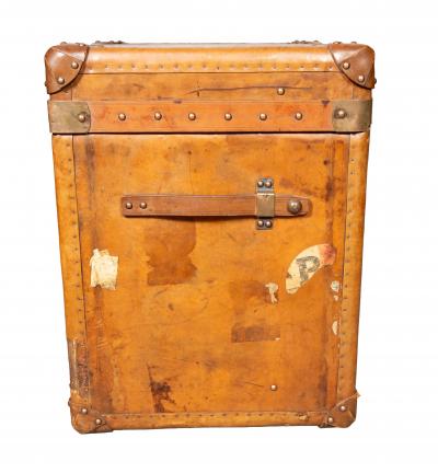 Pair Of Victorian Leather Army Officer Travel Chests