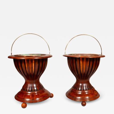 Pair Of Victorian Mahogany Jardinieres