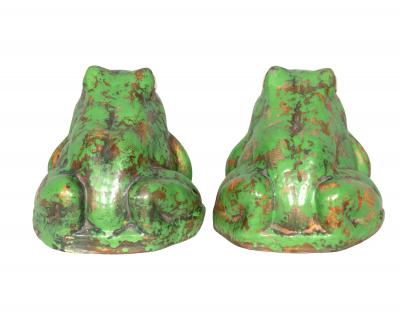 Pair Of Weller Pottery Frogs