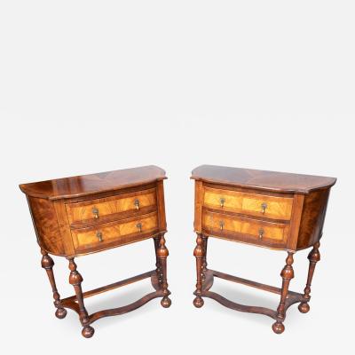 Pair Of William And Mary Style Walnut Side Tables