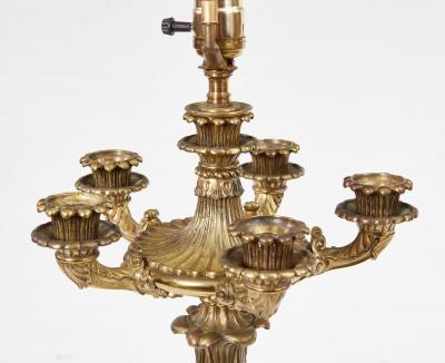 Pair Of William IV Gilt Brass Lamps
