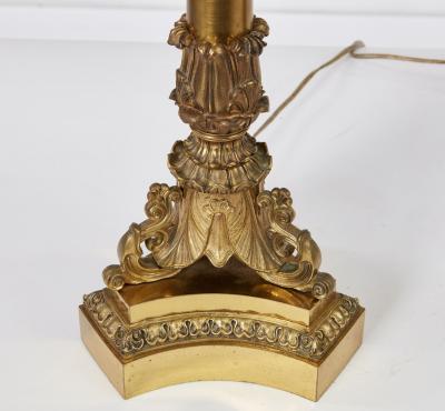 Pair Of William IV Gilt Brass Lamps
