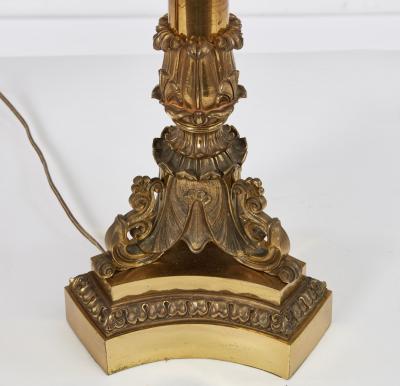 Pair Of William IV Gilt Brass Lamps