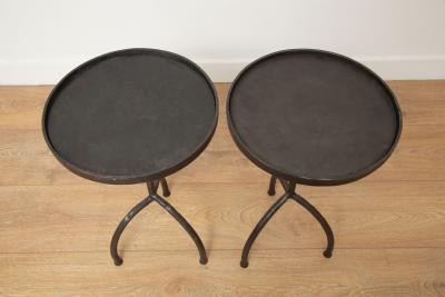 Pair Of Wrought Iron Side Tables
