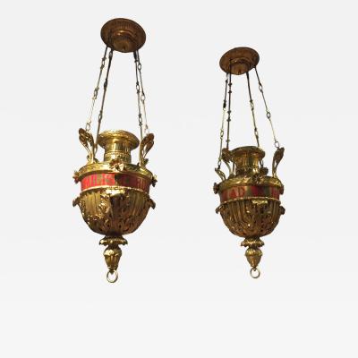 Pair Ormolu Apothecary Lanterns