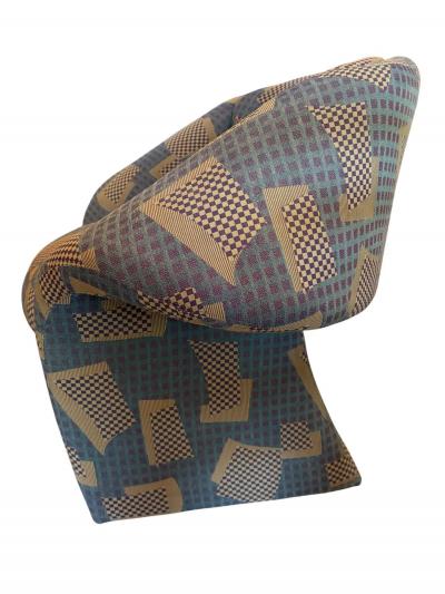 Pair Post Modern Sculptural Ribbon Lounge Chairs 1980