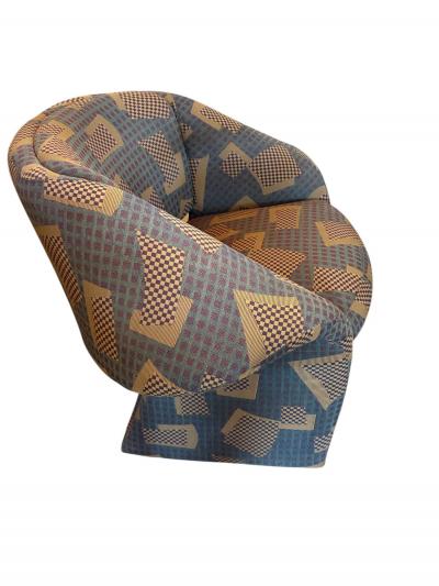 Pair Post Modern Sculptural Ribbon Lounge Chairs 1980