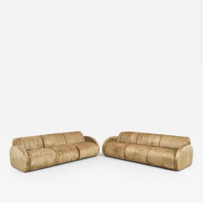 Pair Post Modern Sculptural Sofa 1980