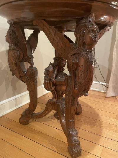 Pair R J Horner End Tables Side or Pedestal Tables Carved Inlaid Rare