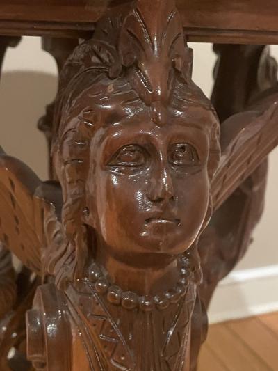 Pair R J Horner End Tables Side or Pedestal Tables Carved Inlaid Rare