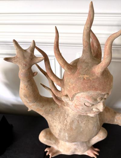 Pair Rare and Important Chinese Ceramic Tomb Guardians Tang Dynasty with TL Test