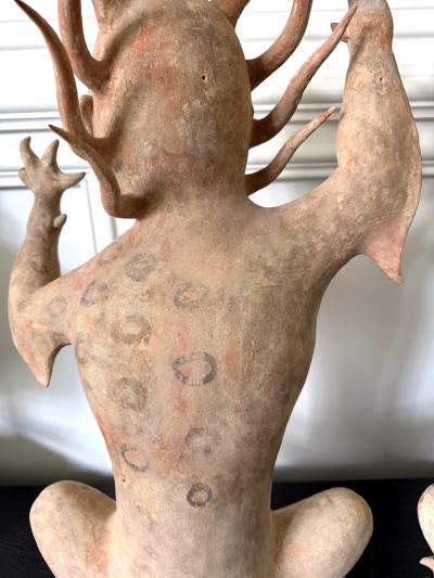 Pair Rare and Important Chinese Ceramic Tomb Guardians Tang Dynasty with TL Test