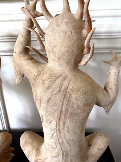 Pair Rare and Important Chinese Ceramic Tomb Guardians Tang Dynasty with TL Test
