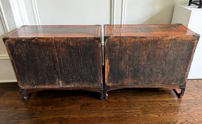 Pair Rare and Supperb Korean Morijang Chests with Bamboo Inlays Joseon Dynasty