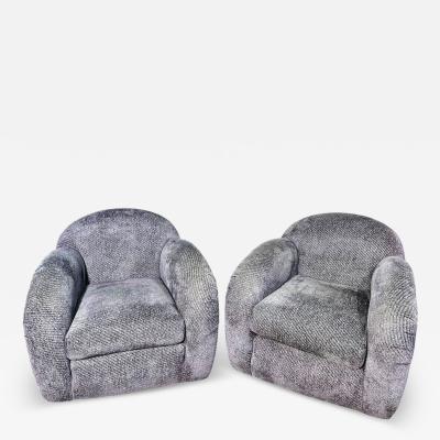 Pair Rolf Benz Swivel Lounge Chairs 1980