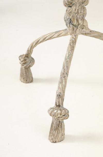 Pair Rope Twist and Tassel Aluminum Tables Italian Mid 20th C 