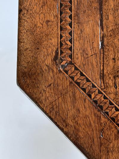 Pair Rustic Continental Baroque Style Octagonal Single drawer Side Tables