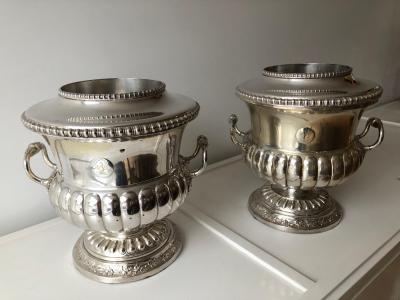 Pair Sheffield Regency Wine Coolers Silver Plated