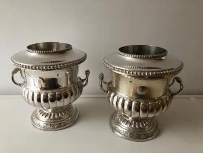 Pair Sheffield Regency Wine Coolers Silver Plated