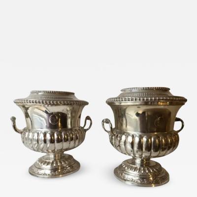 Pair Sheffield Regency Wine Coolers Silver Plated