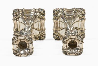 Pair Sheffield Silver Plate George II Style Candlesticks