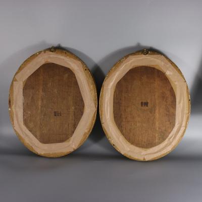 Pair Silkwork Embroidered Pictures of Shepherd Shepherdess