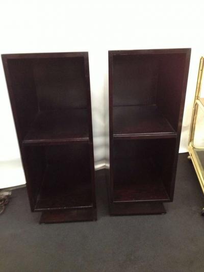 Pair Slim Tower Bookcase End Table