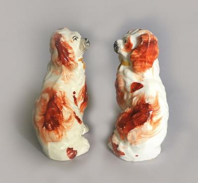 Pair Staffordshire King Charles Spaniels