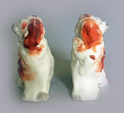 Pair Staffordshire King Charles Spaniels