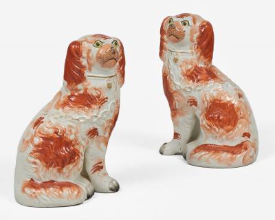 Pair Staffordshire Separate Leg King Charles Spaniels