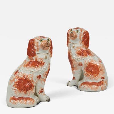 Pair Staffordshire Separate Leg King Charles Spaniels