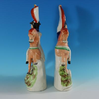 Pair Staffordshire Simpson Brown Generals on Horseback