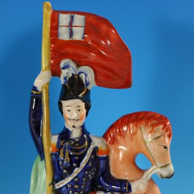 Pair Staffordshire Simpson Brown Generals on Horseback