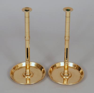 Pair Tall Brass Pulpit Candlesticks