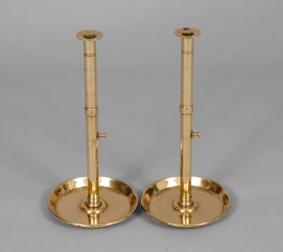Pair Tall Brass Pulpit Candlesticks