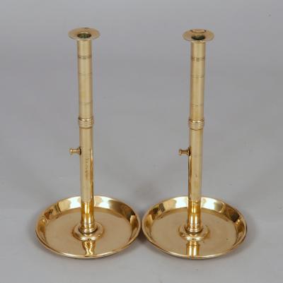 Pair Tall Brass Pulpit Candlesticks