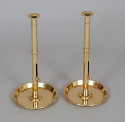 Pair Tall Brass Pulpit Candlesticks