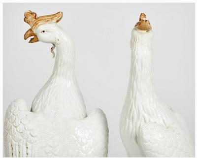 Pair Tall Chinese Export Phoenix Ho Ho Birds